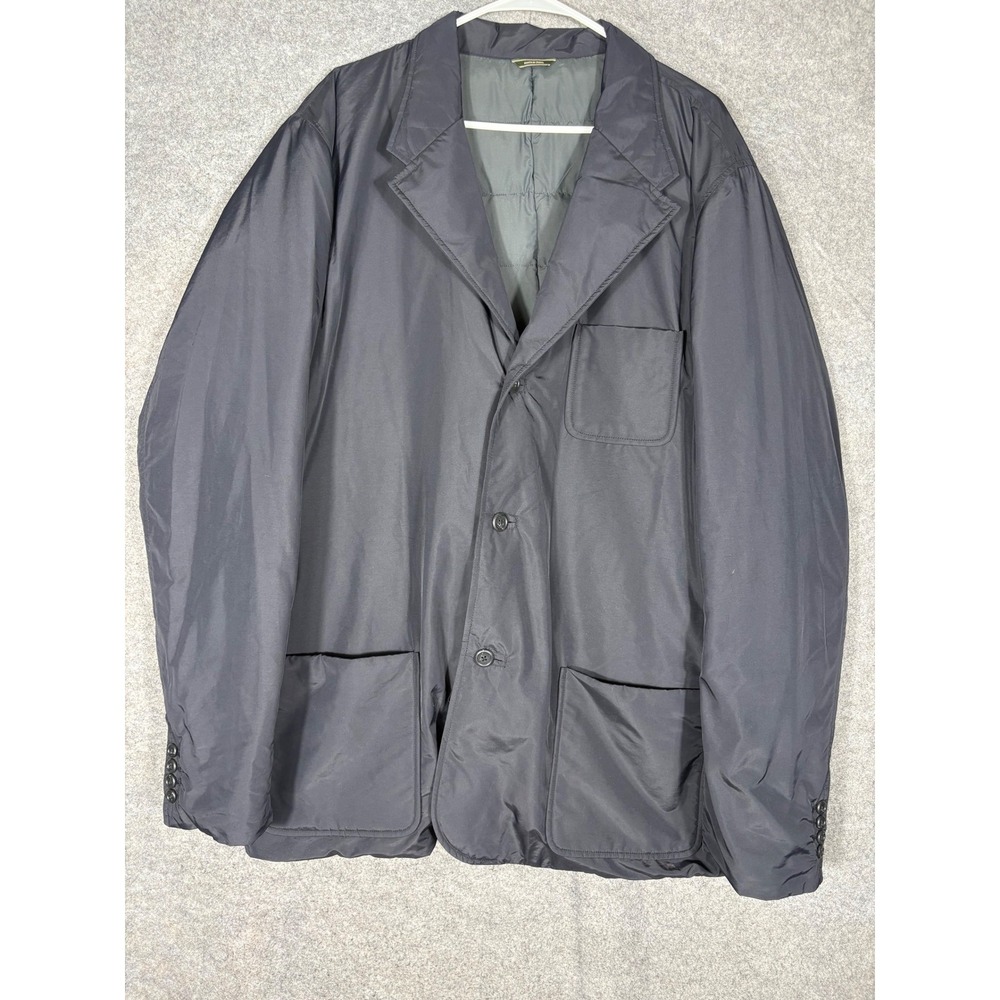 Eddie Bauer Down Blazer Jacket Mens XXL Tall Gray Quilted Puffer Sport Coat